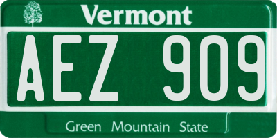 VT license plate AEZ909