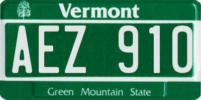 VT license plate AEZ910