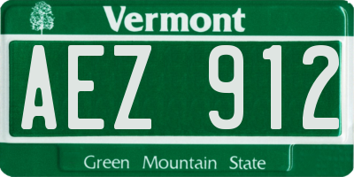 VT license plate AEZ912