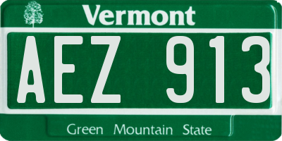 VT license plate AEZ913