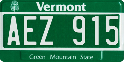 VT license plate AEZ915