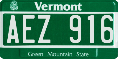 VT license plate AEZ916