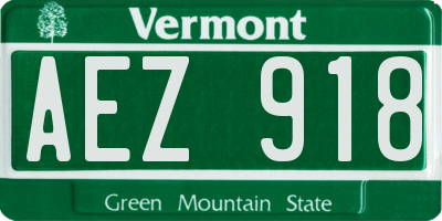 VT license plate AEZ918