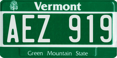 VT license plate AEZ919