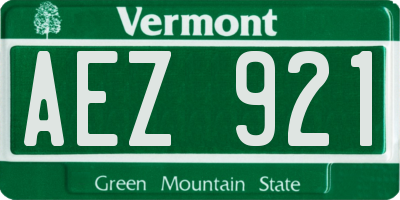 VT license plate AEZ921