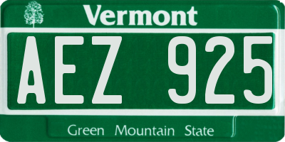 VT license plate AEZ925
