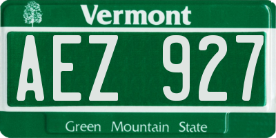VT license plate AEZ927