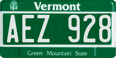 VT license plate AEZ928