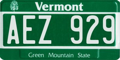 VT license plate AEZ929