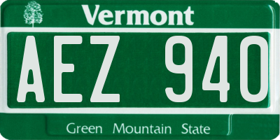 VT license plate AEZ940