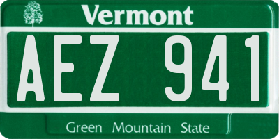 VT license plate AEZ941