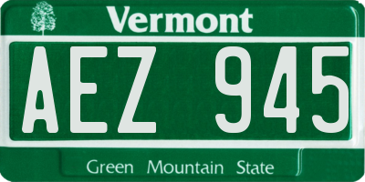 VT license plate AEZ945