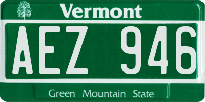 VT license plate AEZ946