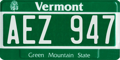 VT license plate AEZ947