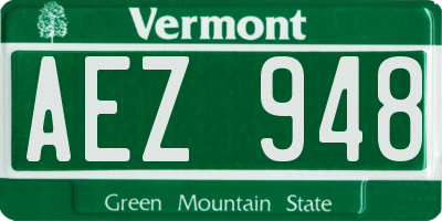 VT license plate AEZ948