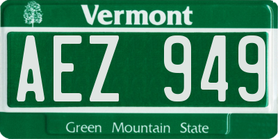 VT license plate AEZ949