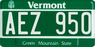 VT license plate AEZ950