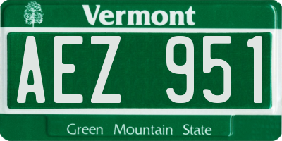 VT license plate AEZ951
