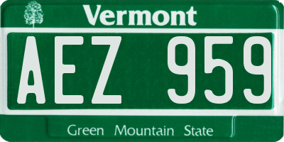 VT license plate AEZ959