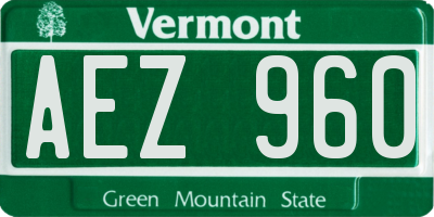 VT license plate AEZ960