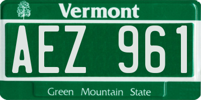VT license plate AEZ961