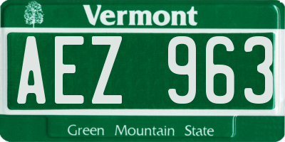 VT license plate AEZ963
