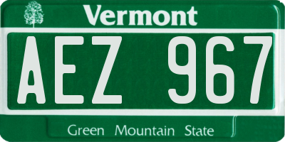 VT license plate AEZ967
