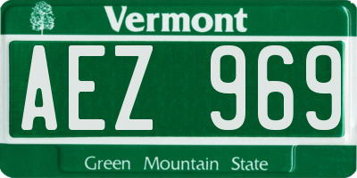 VT license plate AEZ969