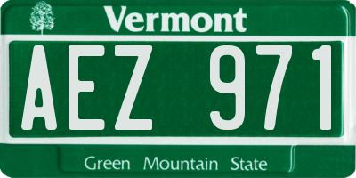 VT license plate AEZ971
