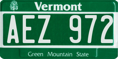 VT license plate AEZ972