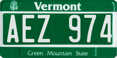 VT license plate AEZ974