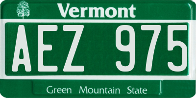 VT license plate AEZ975