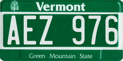 VT license plate AEZ976