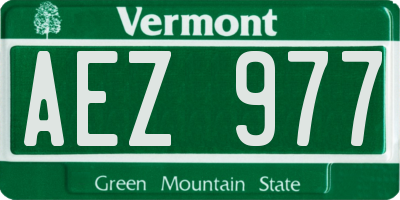 VT license plate AEZ977