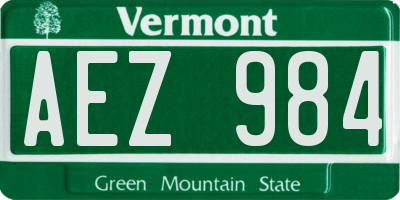 VT license plate AEZ984