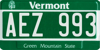 VT license plate AEZ993