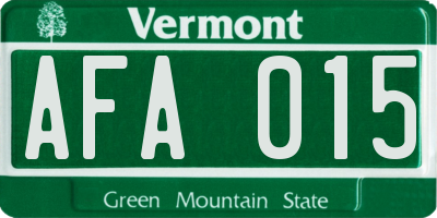 VT license plate AFA015