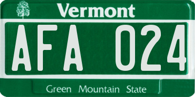 VT license plate AFA024
