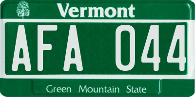 VT license plate AFA044