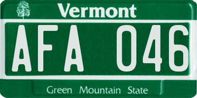 VT license plate AFA046