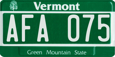 VT license plate AFA075