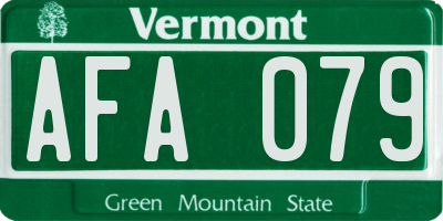 VT license plate AFA079