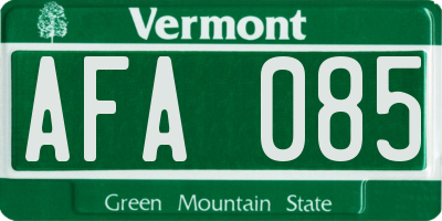 VT license plate AFA085