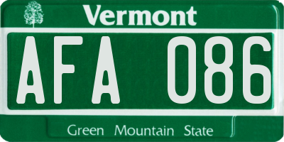 VT license plate AFA086