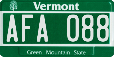 VT license plate AFA088