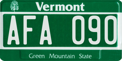 VT license plate AFA090