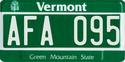 VT license plate AFA095