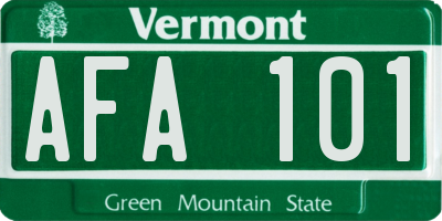 VT license plate AFA101