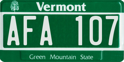 VT license plate AFA107