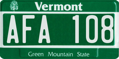 VT license plate AFA108